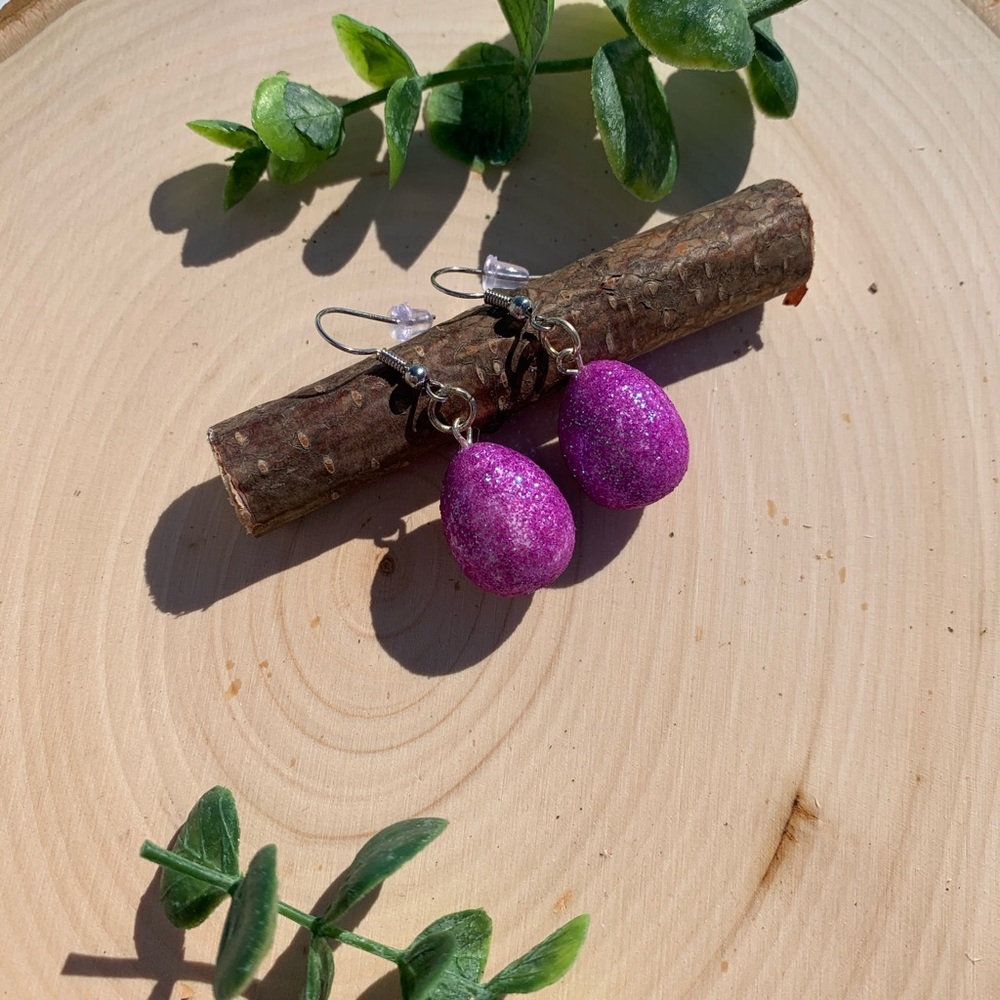 Magenta Easter Egg Earrings
